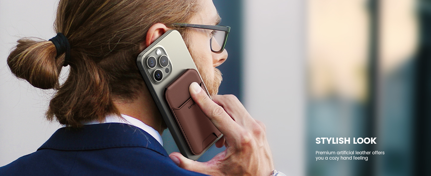 stylish leather magsafe wallet holder