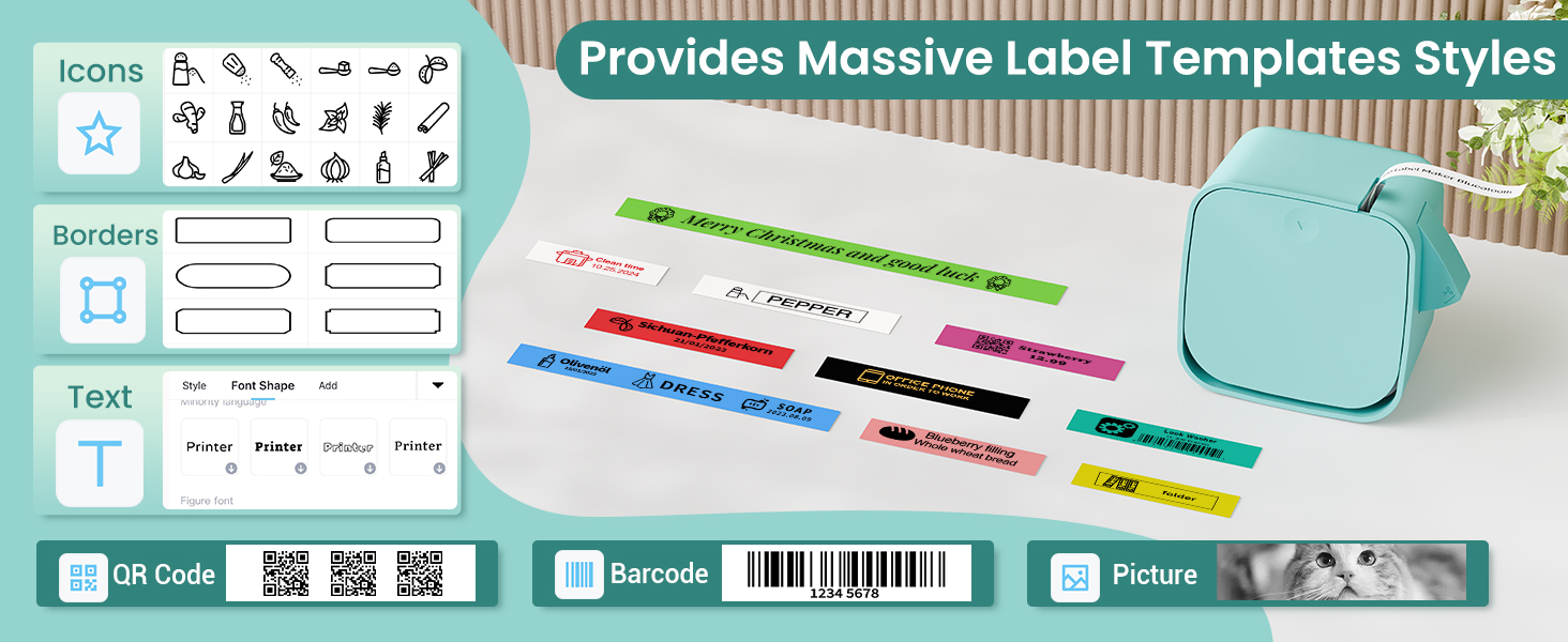 Phomemo Label Maker Machine with Tape, Portable Label Maker, M960 Bluetooth Label Printer