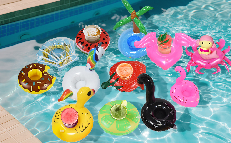 Inflatable Drink Holders 12 Pack Pool Drink Floats