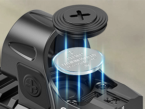 Top Battery Compartment - CVLIFE WolfCovert Auto-Brightness 7-Reticle Red Dot Sight