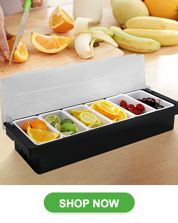 6-Compartment Serving Tray and Dispenser Containers with Hinged Lid