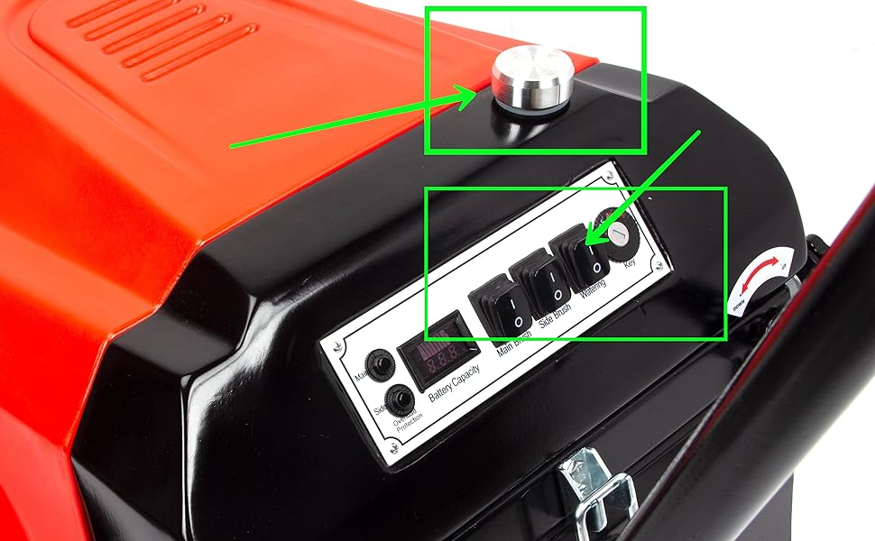 sanitmax electric sweeper water spray