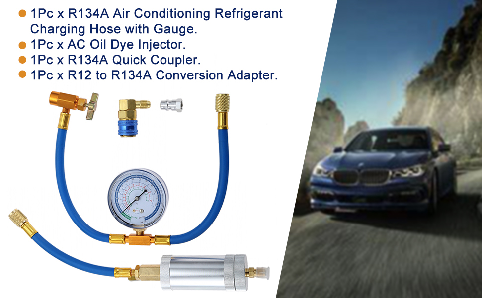 Aupoko AC Oil Injector Tool Kit, R134A Oil Injector with