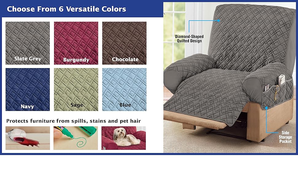 Collections Etc DiamondShape Quilted Stretch Recliner