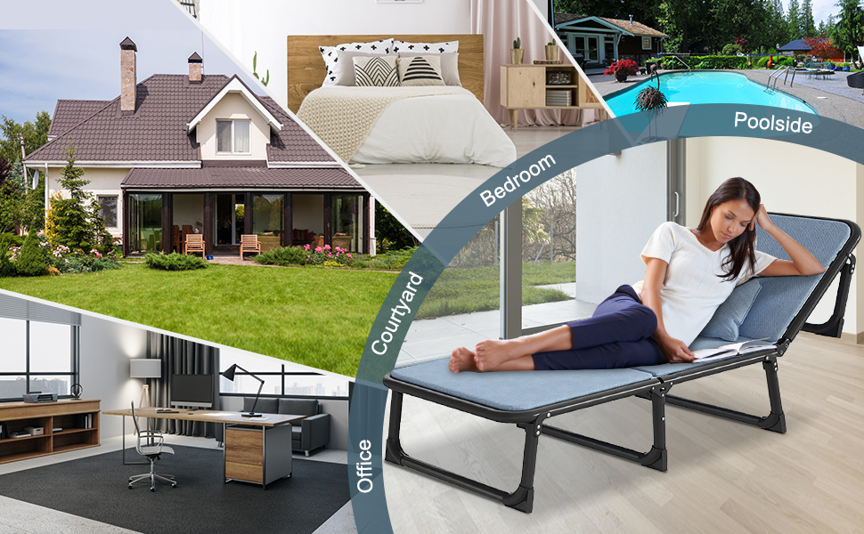 DoCred Rollaway Guest Bed Cot, Foldable Metal Platform Bed