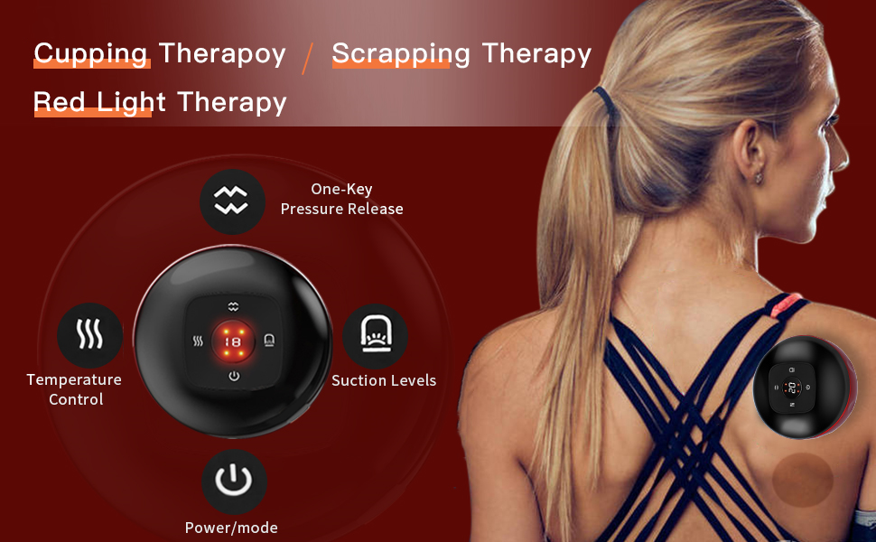 Cupping Remedy Massager, 3 in 1 Vacuum Remedy Machine Handheld Scraping Instruments with 12 Stage Temperature and Suction, for Chill out Stiffness Muscular tissues, Relieves Ache 10 Electric Cupping Therapy Massager
