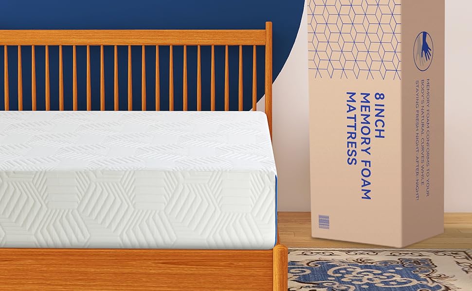 Vyfipt 8 Inch Twin Size Memory Foam Mattress with Removable