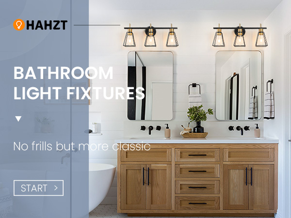 HTC - masahumit0113 HAHZT Industrial Bathroom Vanity Lights: 3-Light Black and
