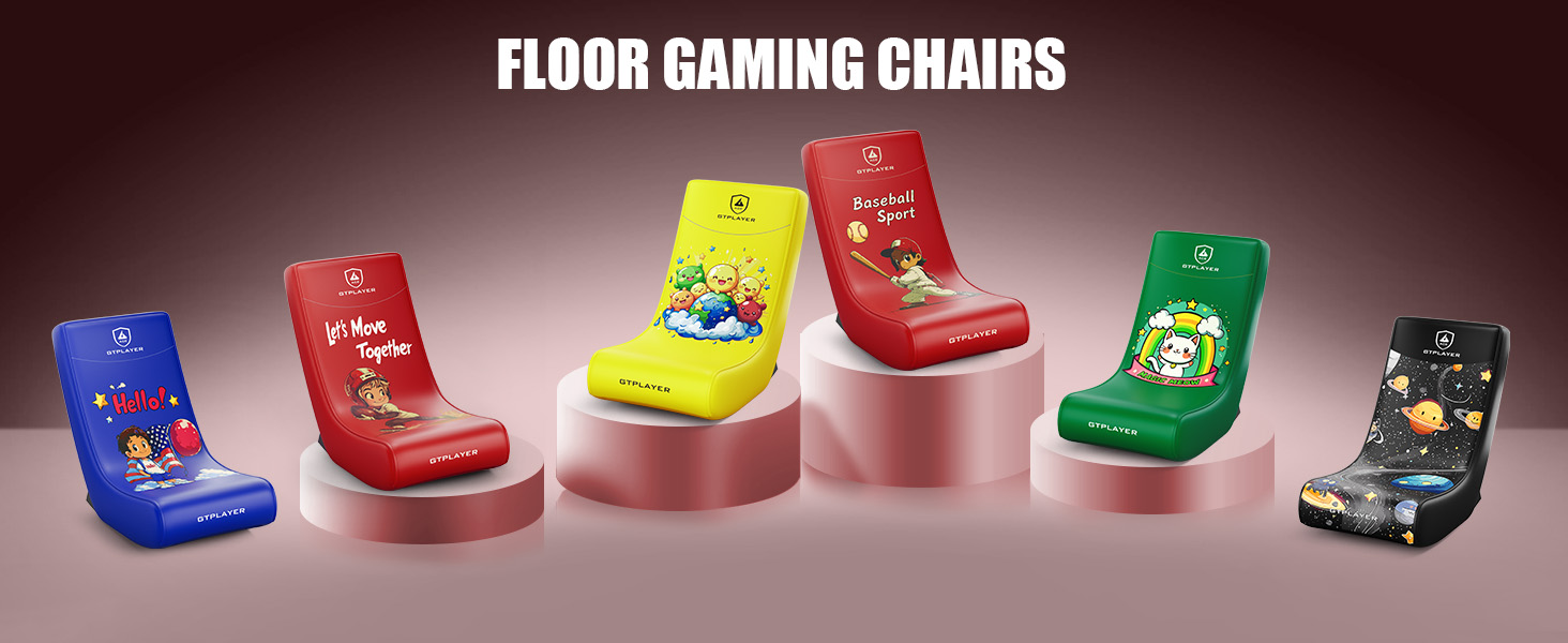 GTPLAYER Gaming Floor Rocking Chair – Rocker Floor Game Chair with Angle Limiter, GTP-450R-TRGE
