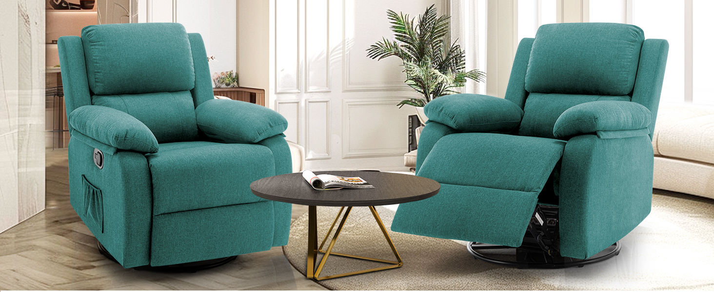 Korser Recliner Chair, 360 Swivel Rocker Chair for Adults