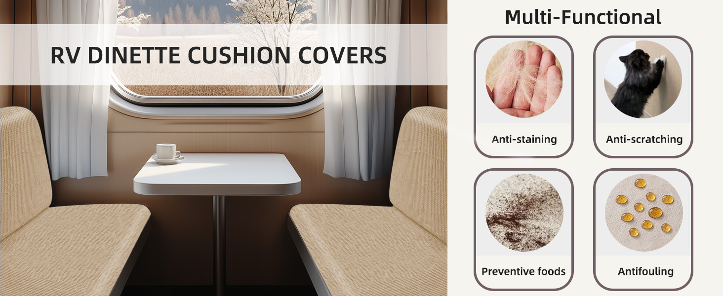 Oloepfo 8PCS Rv Cushion Covers, Outdoor Rv Sofa