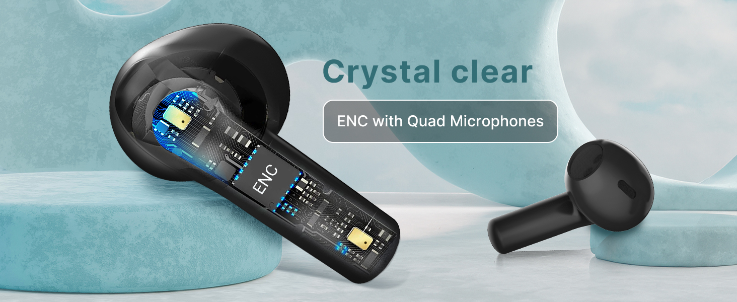 wireless bluetooth earphones earbuds headphones noise cancelling deep bass sports mic touch in-ear