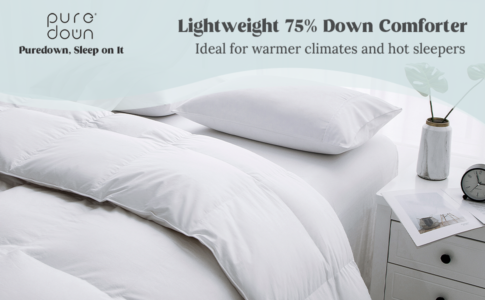 puredown Lightweight Down Comforter King Size Duvet Insert
