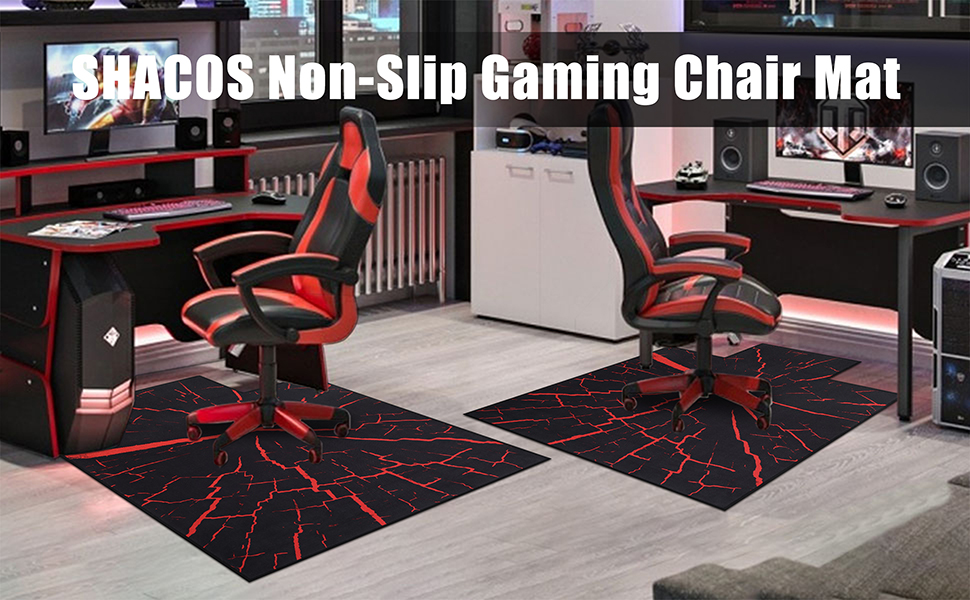 SHACOS Office Chair Mat for Carpeted Floor 90x120 cm Lipped Floor