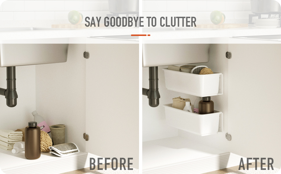 Baffect 2 pcs Kitchen Pull Out Basket Organisers, Slide Out