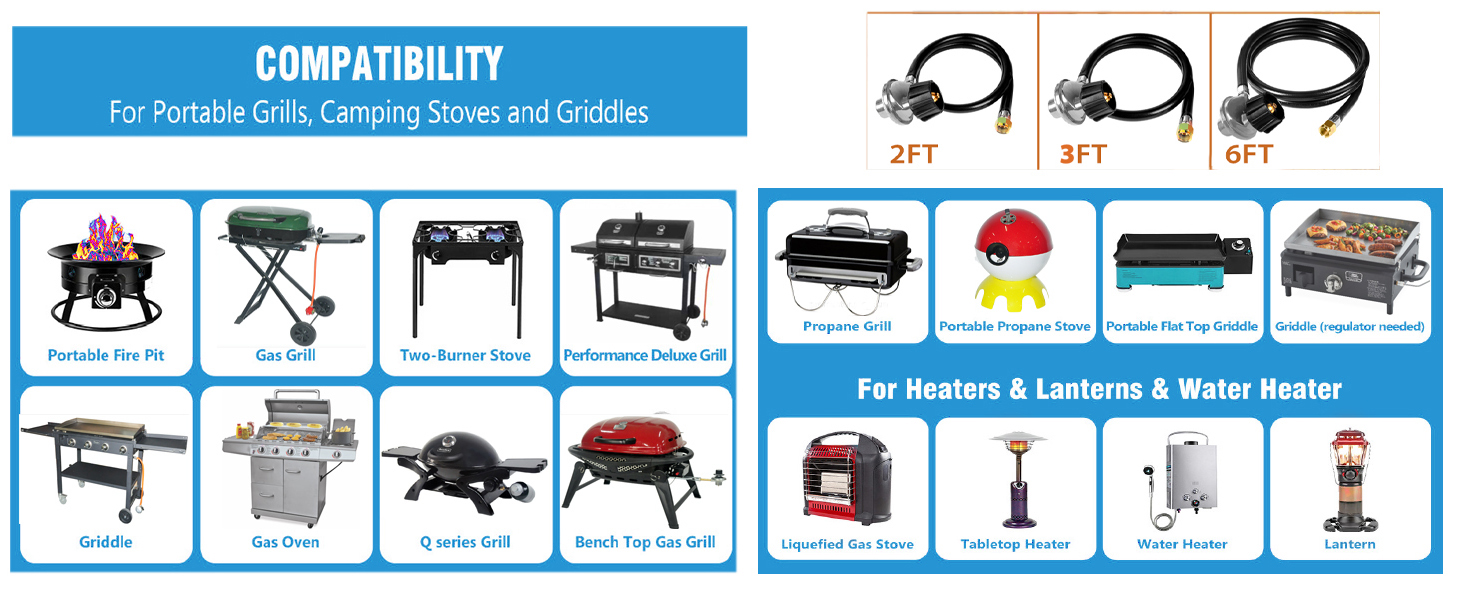 propane Gas Grill Regulator with Hose