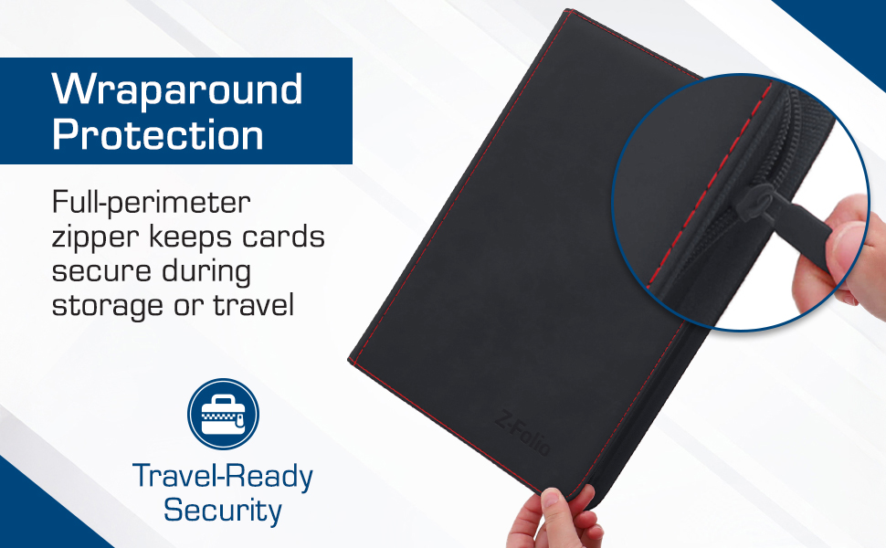 BCW Z-Folio 9-Pocket LX Album - Black | Secure Zipper Card