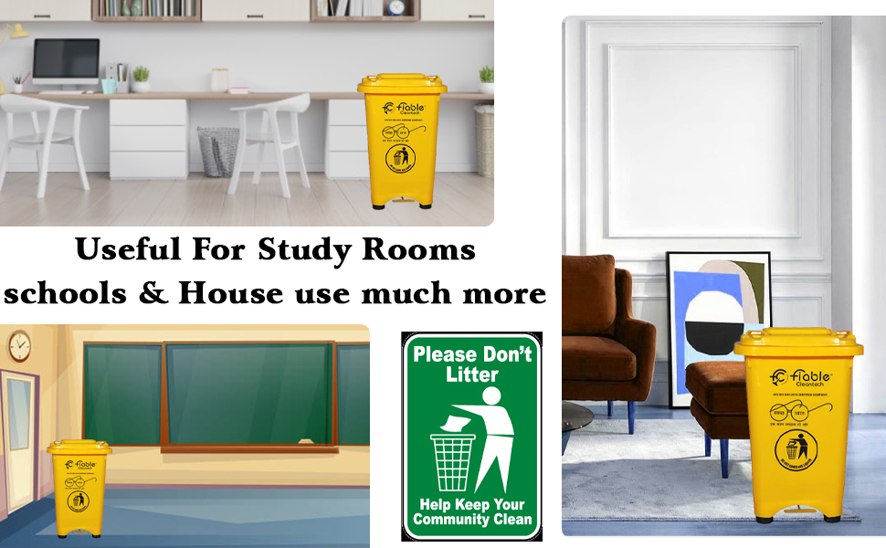 Fiable Cleantech HDPE Swing Lid 50L Trash Bin, Swing Lid Bin, Outdoor Dustbin, Waste bin, SPN-MX9E8