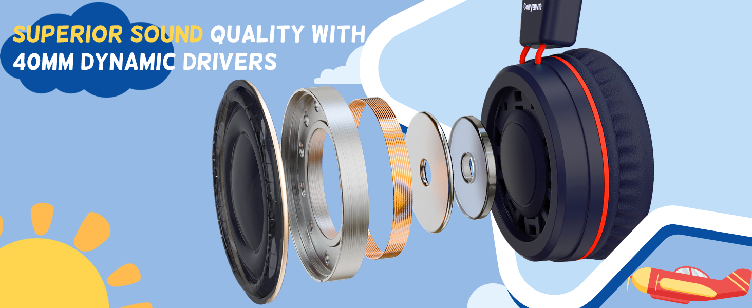 USB C kids headphones wired