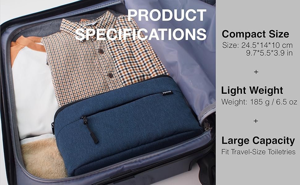 product specifications of travel organizer
