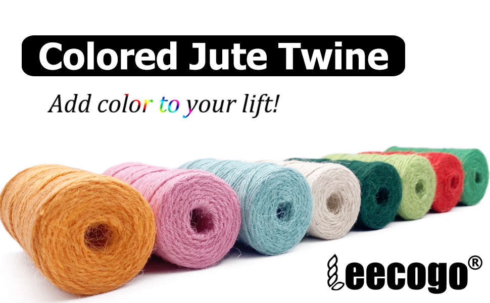 Colored Jute Twine 328 Feet Durable Natural Jute Rope