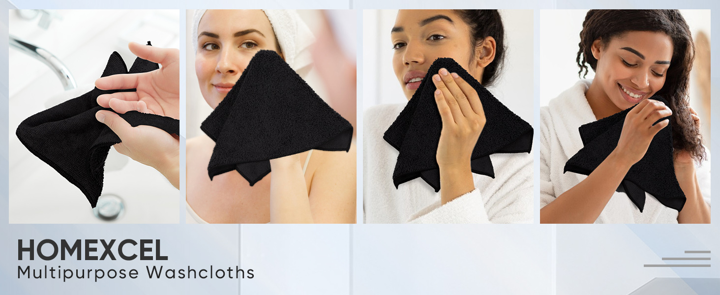black washcloths