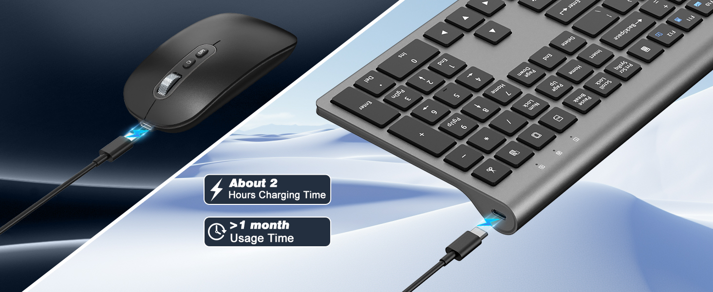 rechargeable wireless keyboard and mouse