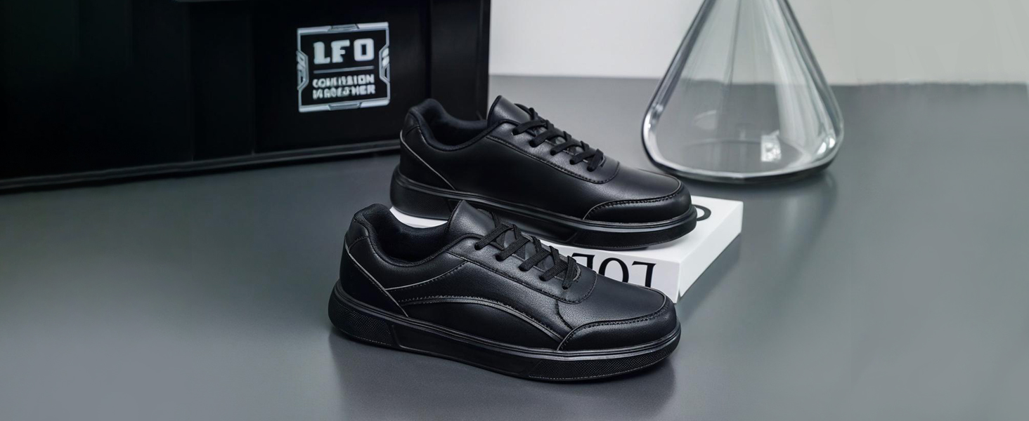 Men's Casual Sneakers Lightweight Fashion Walking Sport Shoes Low Top PU Leather Classic Skate Shoe