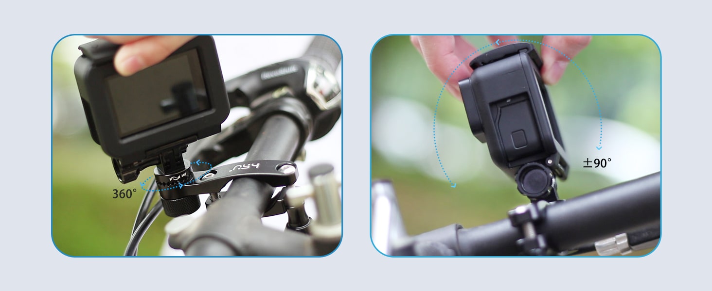 HSU Aluminum Bicycle Handlebar Mount Compatible for Gopro Hero 12/11/10