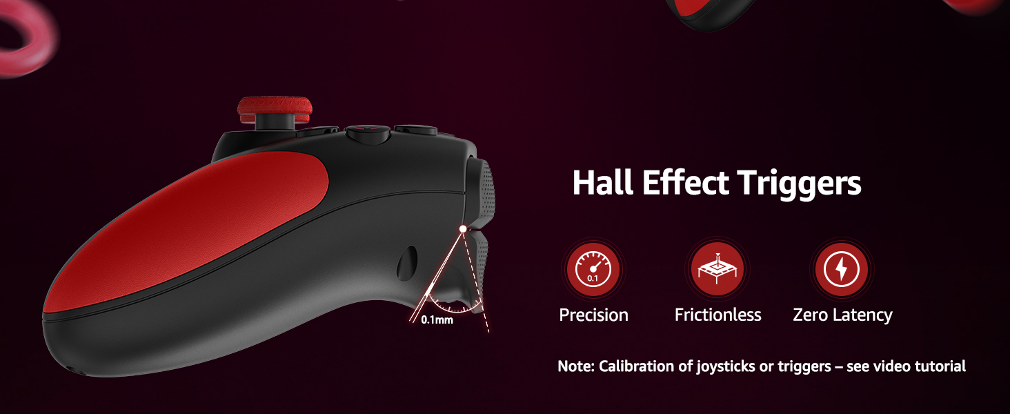wireless controller hall effect trigger