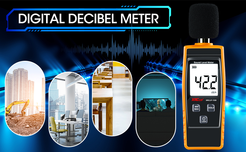 Digital Sound Level Meter Handheld Sound dB Meter with Programmable