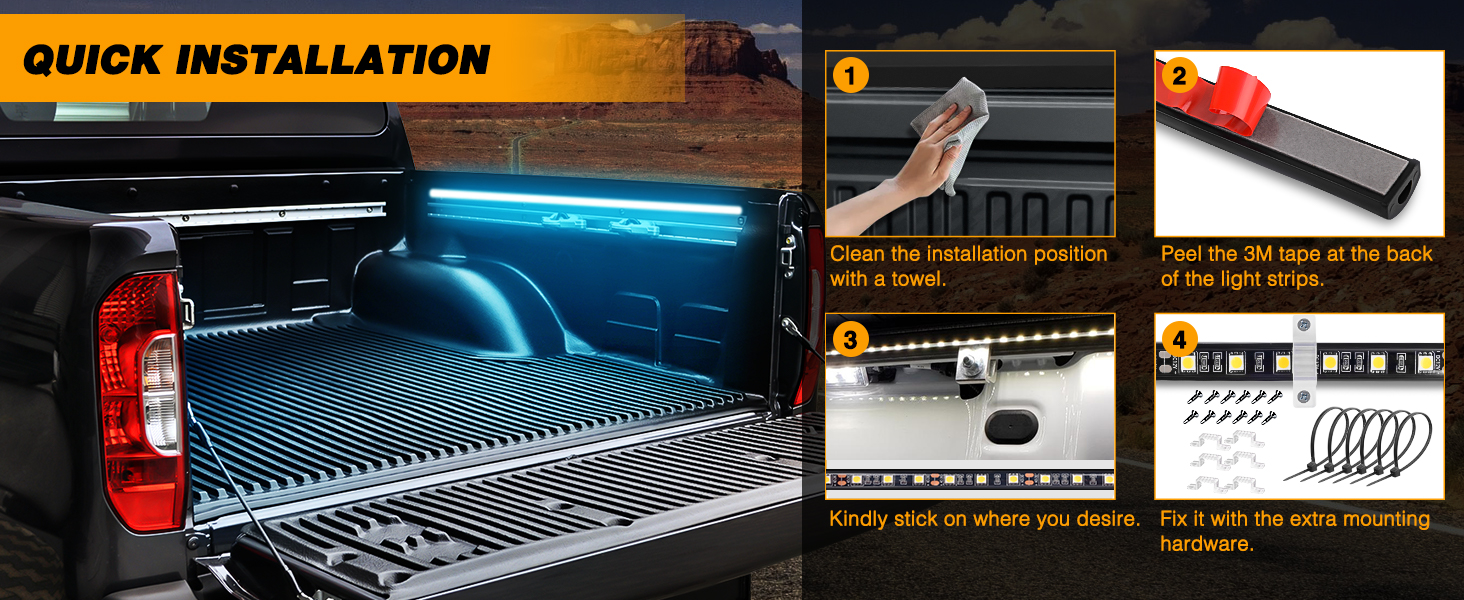 truck bed lights truck jeep rgb led door handles kit under glow light kit for semi truck