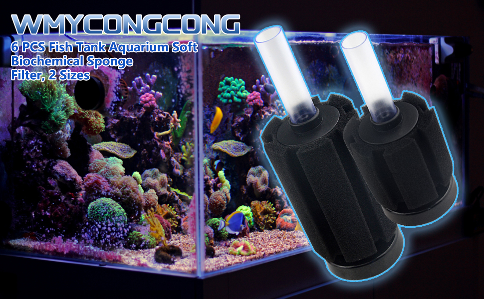 WMYCONGCONG 6 PCS Aquarium Aquarium Weicher biochemischer Schwammfilter, 2 Größen Amazon.de