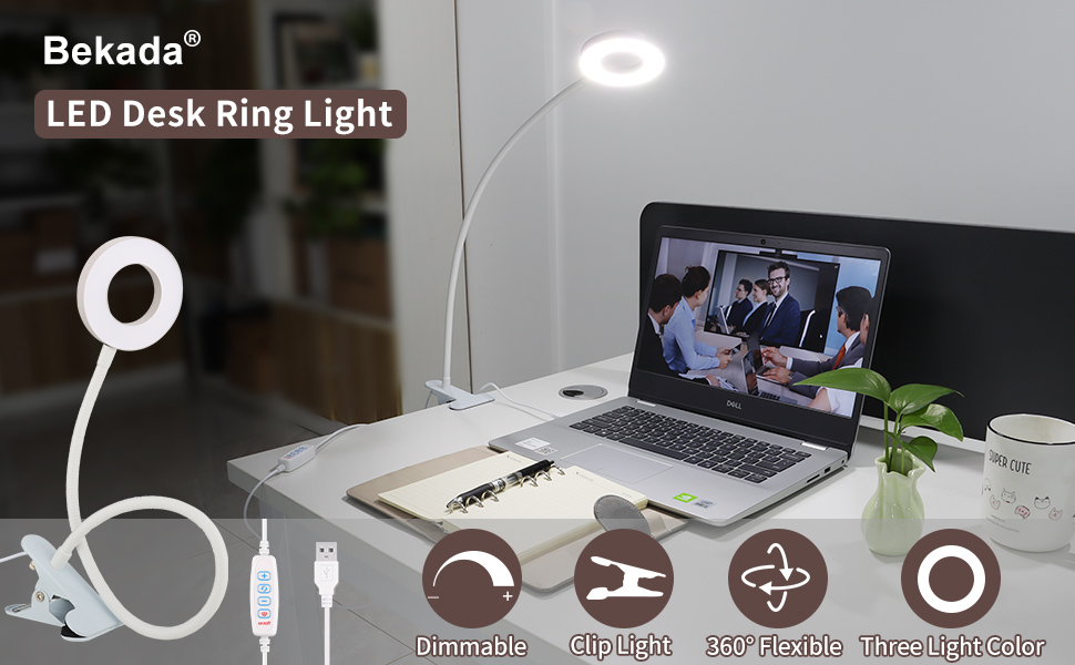 LED desk ring light with clamp 1