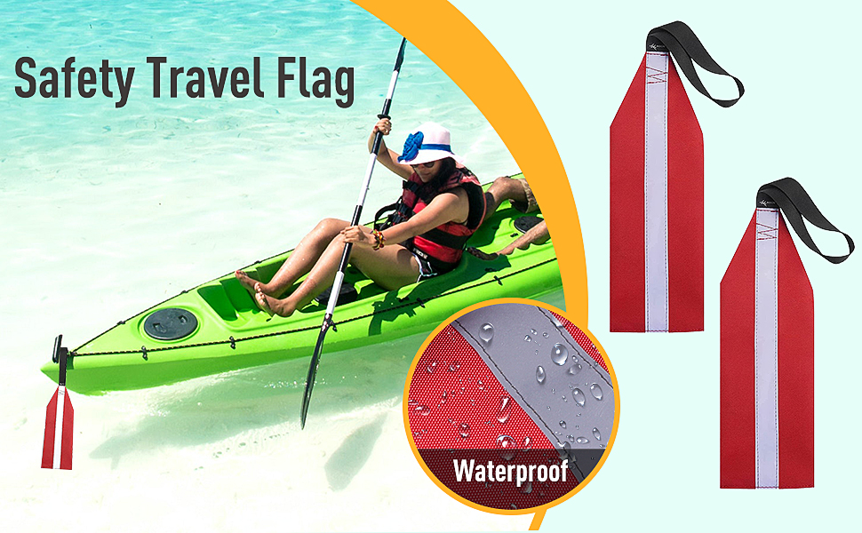 Emsiok 2 PCS Safety Travel Flag for Kayak Canoe Safety Flag
