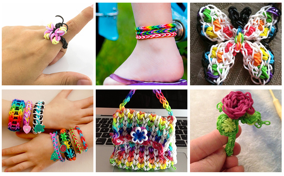 IFUCTYE 600 PCS/Box Rubber Band Bracelet Kit, Rubber Loom