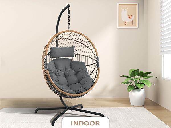 Amazon.com: GREEN MORE Oversized Egg Swing Chair with Stand