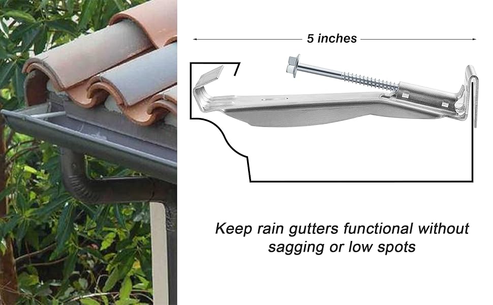 30 Pcs Hidden Gutter Hangers 5 Inch Aluminum Gutter Brackets with Pre