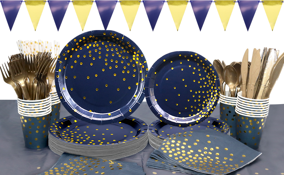 Blue Party Tableware Set Party Supplies Include Plates