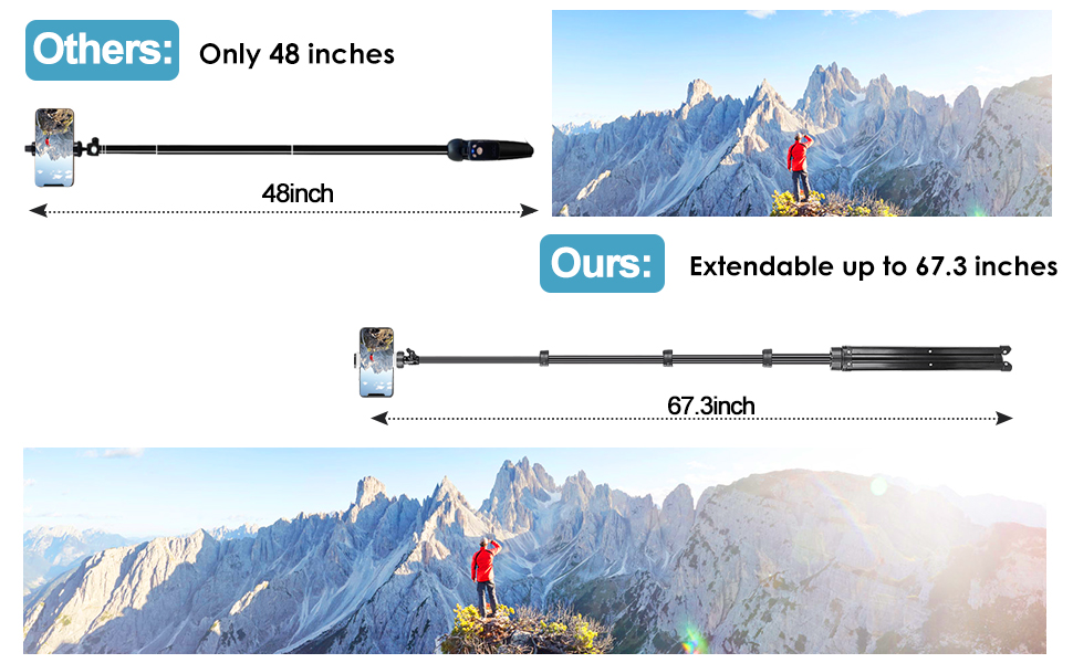 UBeesize 67" Phone Tripod&Selfie Stick, Camera Tripod Stand with