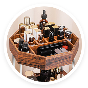  Wood Makeup Organizer 360° Rotating