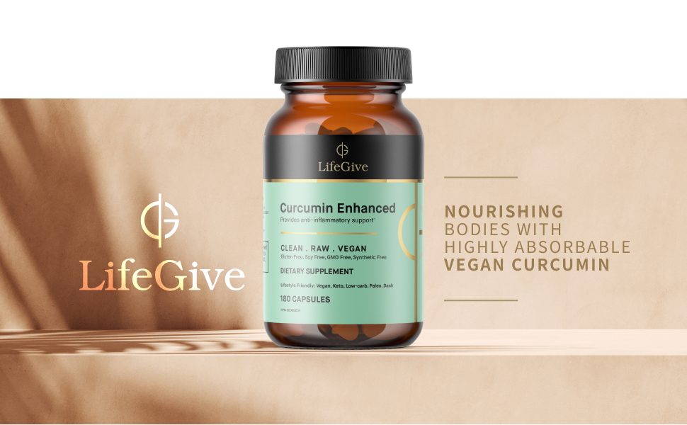 LifeGive, Curcumin Enhanced Capsules, 400mg, Vegan Turmeric