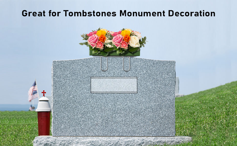 2 Pack Headstone Saddles with Floral Foam,12 inches Wire