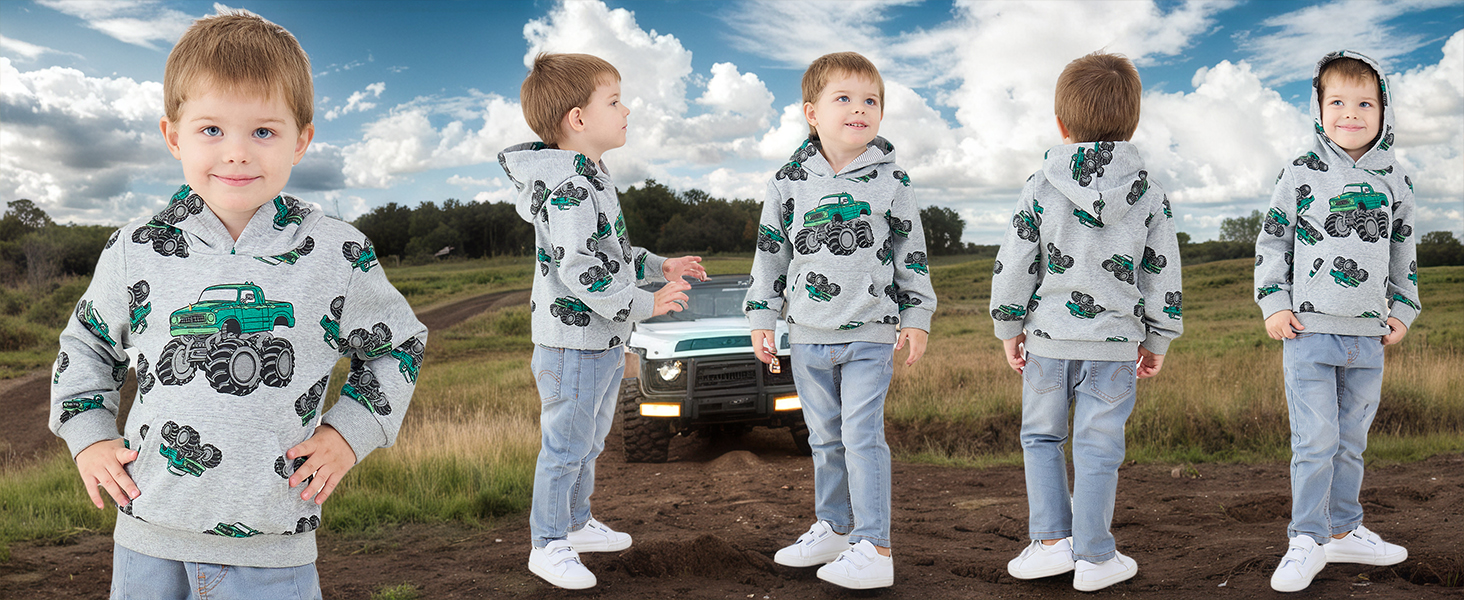 NUBEEHOHO BOYS TRUCK HOODIE