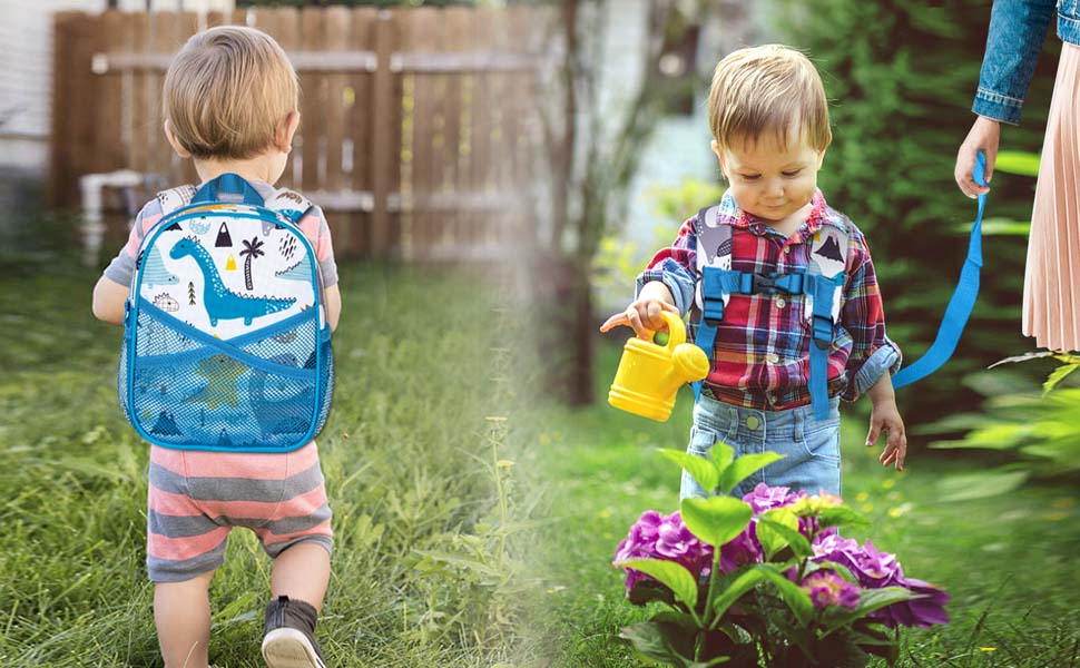 leash backpack dinosaur