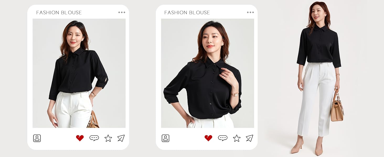 シフォン ブラウス 七分袖