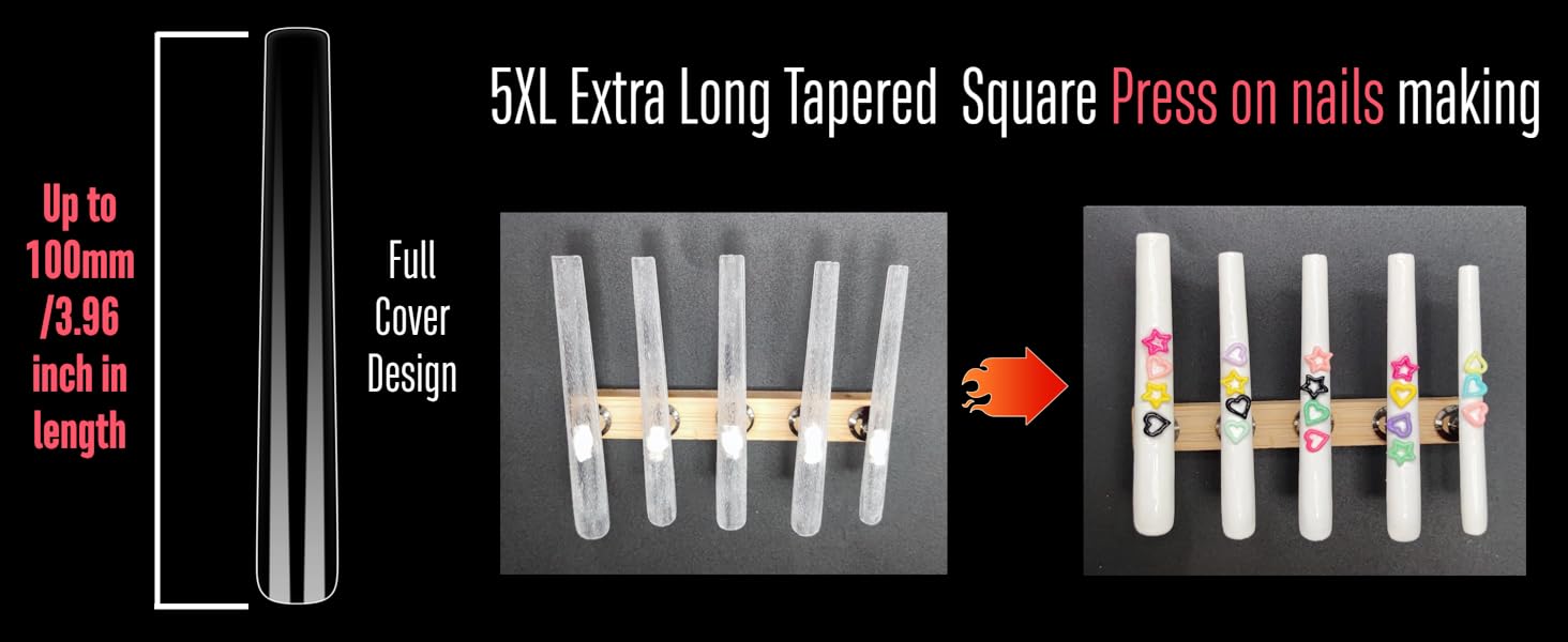 NOVO OVO extra long square nail tips