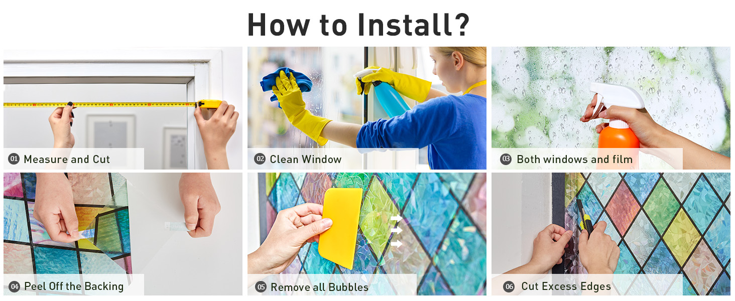 SUNBABY stained glass window film-install