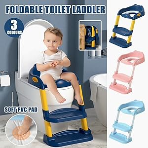 momness baby potty trainer seat toilet children commode bathroom ladder training poop foldable