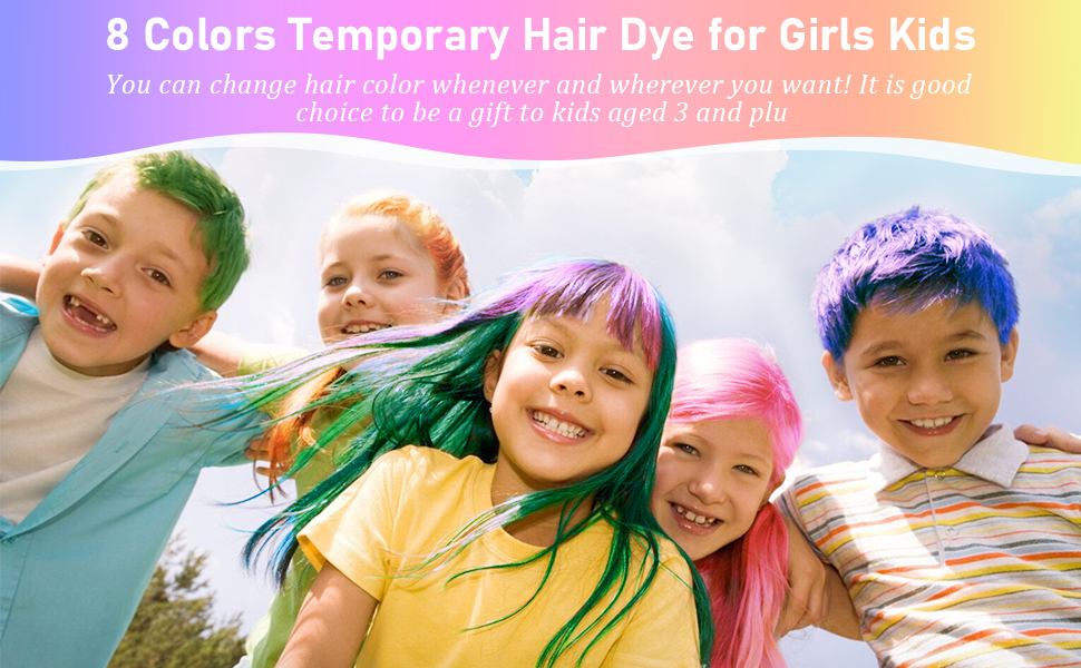 8 Colors temporary hair dye for girls kids